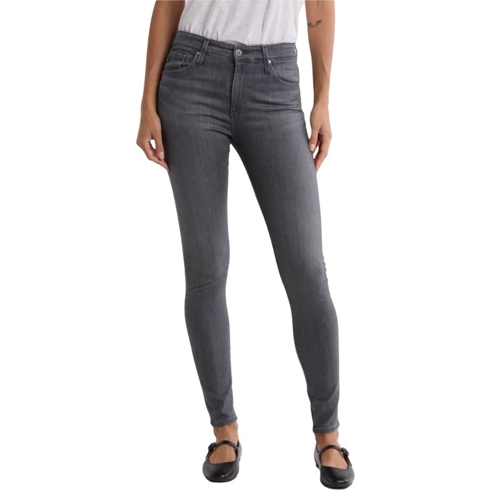 AG Adriano Goldschmied Gray Skinny Jeans The Farrah‎ High Rise Skinny
